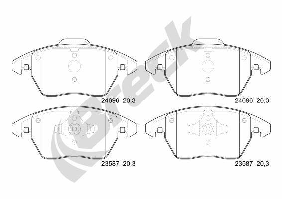 Set placute frana,frana disc 24696 00 701 00 BRECK